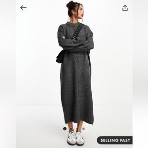 ASOS design long charcoal sweater dress maxi
